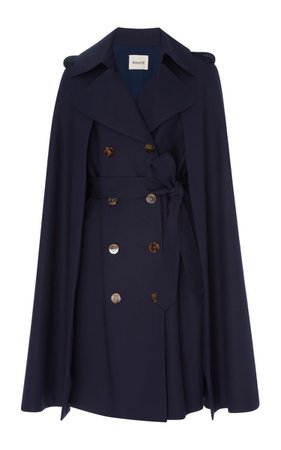 navy blue cape trench