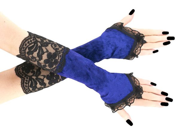 blue and black fingerless gloves - Google Search