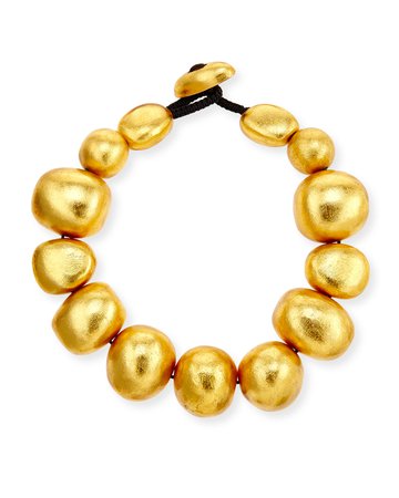 Viktoria Hayman 20.75" Freeform Gold Foil Bauble Necklace