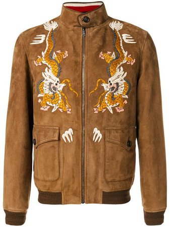 Gucci dragon embroidered jacket