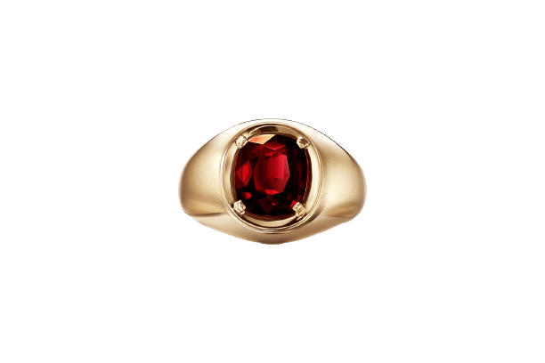 Tiffany&Co - Blue Book 2019 collection ring with ruby in yellow gold