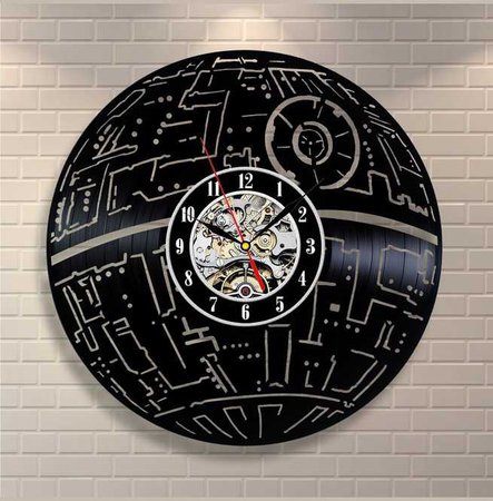 Death Star Wars Vinyl Record Wall Clock Decorate Home Design Room Art Gift By Show Story $47.13 CAD