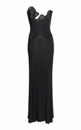 Sculptured Pleated Rib Maxi Dress By Christopher Esber