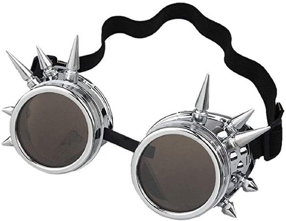 Aolvo retro vintage vittoriano Steampunk occhiali occhiali saldatura cyber punk gothic Cosplay, Silver: Amazon.it: Sport e tempo libero