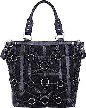 Restyle Dark Side Gothic O-rings & Black Harness Design Witchcraft Tote Bag