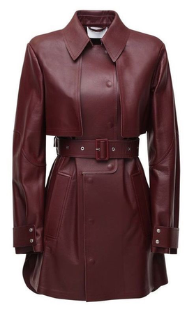 burgundy leather coat