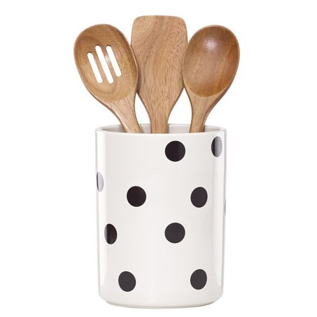 kate spade new york All in Good Taste™ Deco Dot Utensil Crock with 3 Utensils | Bed Bath and Beyond Canada