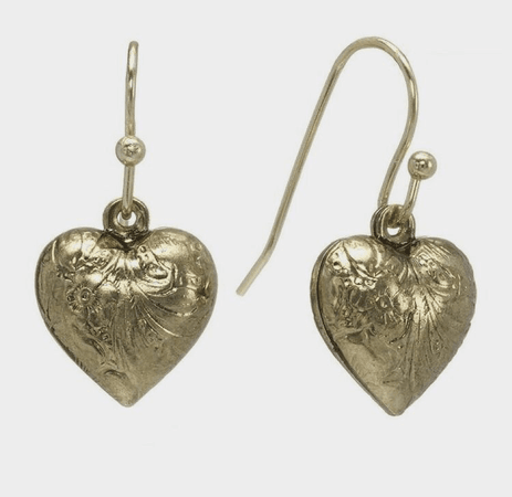 old gold heart earrings