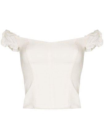 Shop white Reformation Granada off-the-shoulder top with Express Delivery - Farfetch