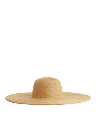 Wide-Brim Straw Hat - Beige - Bags & accessories - ARKET PT
