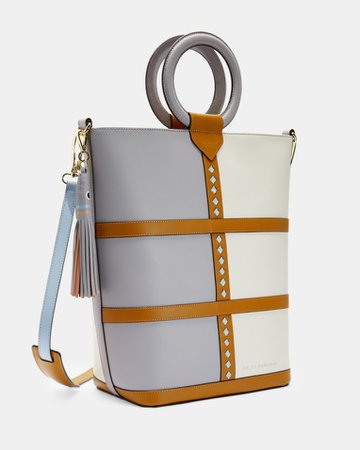 Leather tote bag - Grey | Bags | Ted Baker ROW