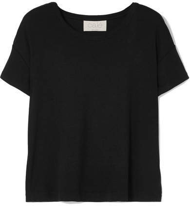 calé - Amalie Ribbed Stretch-modal Jersey T-shirt - Black
