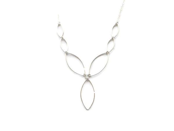 Sterling Silver Marquise Necklace, Statement Necklace – Fabulous Creations Jewelry