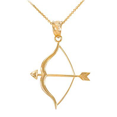 bow and arrow gold necklace