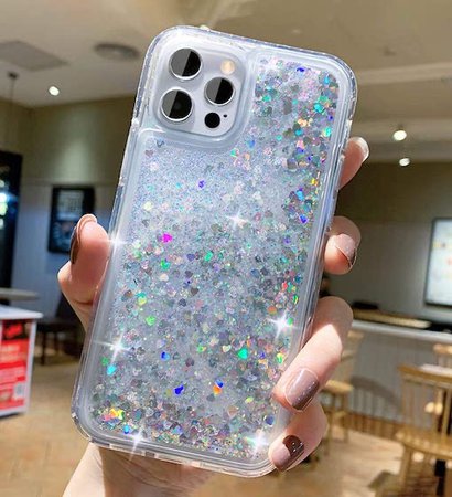 iPhone 12 clear glitter cases