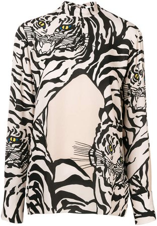 tiger printed blouse