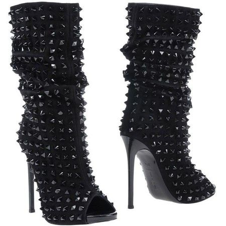 black studded ankle boots