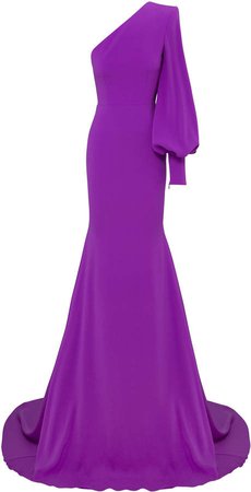 Alex Perry Marin Satin Crepe One-Shoulder Gown