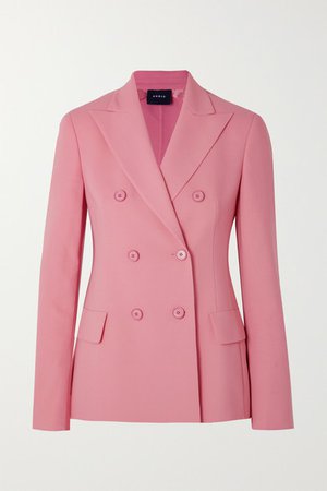 Genaro Double-breasted Wool-blend Blazer - Pink