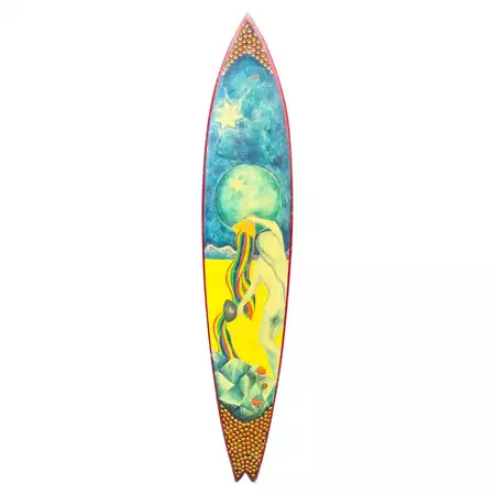 Vintage 1970s McLeod La Jolla Windansea Artwork Surfboard For Sale at 1stDibs