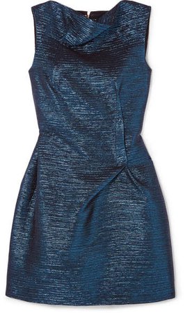 Zonda Metallic Woven Mini Dress - Blue