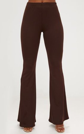 Brown Ultimate Flared Trousers | Trousers | PrettyLittleThing
