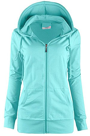 ViiViiKay Womens Casual Warm Thin Thermal Knitted Solid Zip-Up Hoodie Jacket 7000 MINT M at Amazon Women’s Clothing store: