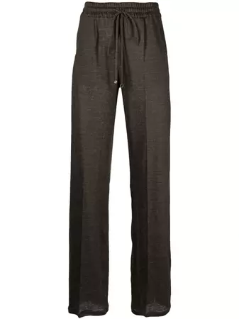 Kiton drawstring-waist Linen Trousers
