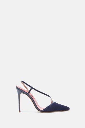 Navy Suede pumps with straps - Shoes | CH Carolina Herrera Portugal