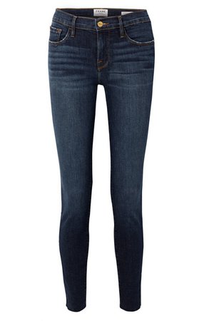 FRAME | Le Skinny de Jeanne Raw Edge distressed mid-rise jeans | NET-A-PORTER.COM