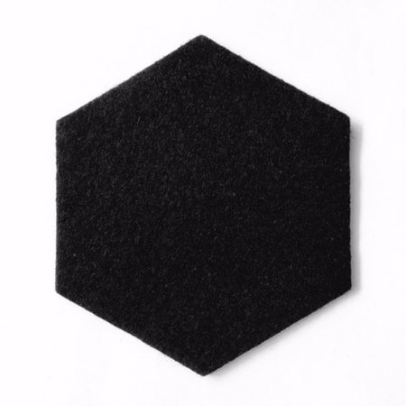 vilten onderzetters "hexagon" zwart ~ Houtmoed
