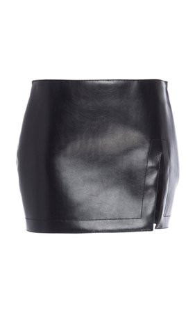 Vegan Leather Slit Mini Skirt by Philosophy di Lorenzo Serafini | Moda Operandi
