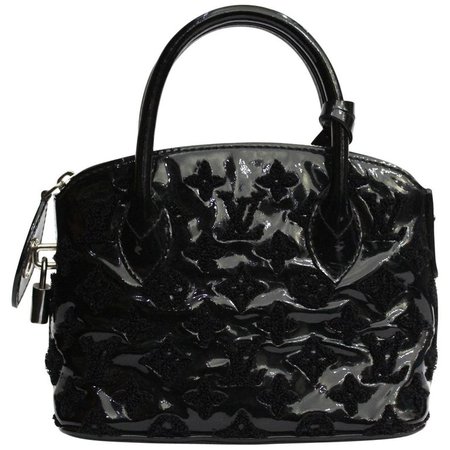 2012 Louis Vuitton Black Patent Leather Lockit Limeted Edition Bag For Sale at 1stdibs