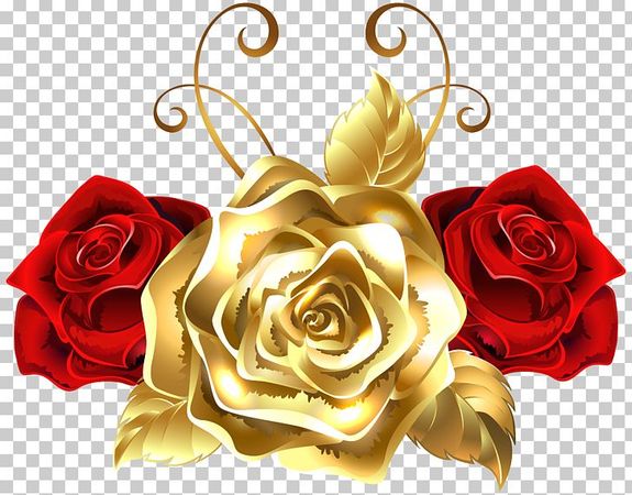 Gold and Red roses
