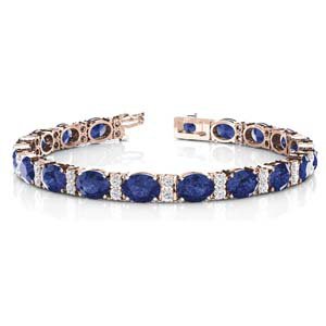 Oval Sapphire With Diamonds Bracelet | Fascinating Diamonds