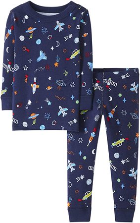 Amazon.com: Moon and Back by Hanna Andersson Baby/Toddler 2-Piece Organic Cotton Long Sleeve Star Print Pajama Set, Blue Star, 2T: Clothing
