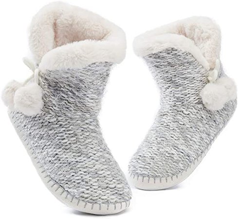 Amazon.com: MaaMgic Womens Fuzzy Slipper Bootie Cozy Slipper Socks with Grippers for Home Bedroom Girls: Shoes