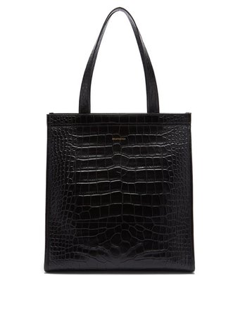 Trolley S crocodile-effect leather tote | Balenciaga | MATCHESFASHION.COM US