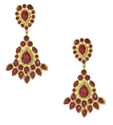 Amrita Singh Watermill Chandelier Earrings, Ruby Red