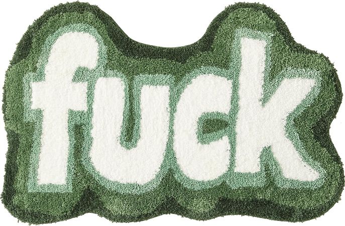 Amazon.com: RoomTalks Green Cute Funky Bathroom Rugs Non Slip Washable, Shaggy Soft Absorbent Funny Cool Unique 2x3 Accent Throw Carpet Small Area Rugs for Bedroom Bathroom Dorm Kitchen Rude Swear Words Fuck Rug : Home & Kitchen