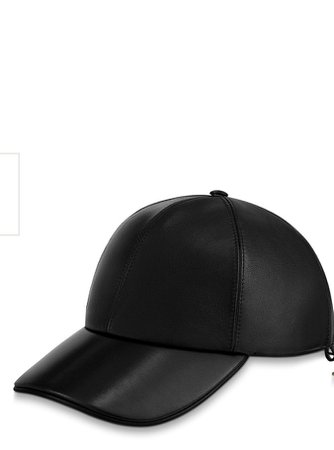 Louis Vuitton black leather cap