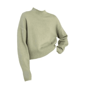 green mock neck sweater