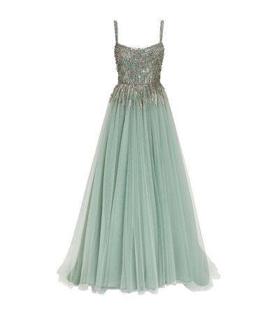 Womens Jenny Packham green EXCLUSIVE Embellished Sleeveless Gown | Harrods # {CountryCode}