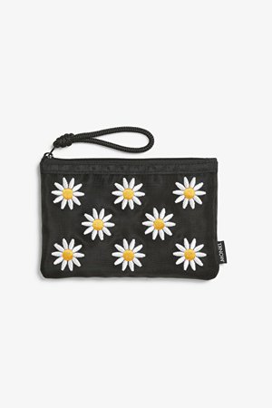 Mesh zip purse - Embroidered daisies - Bags, wallets & belts - Monki WW
