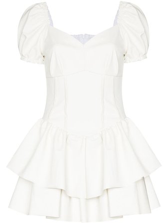 Shop white Masterpeace puff sleeve tiered dress with Afterpay - Farfetch Australia