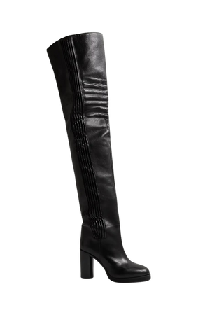 knee high black leather boots footwear