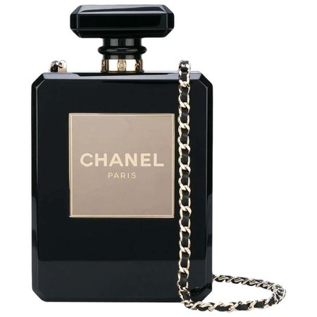 Chanel Minaudière Clutch Perfume Bottle Limited Edition Black Plexiglass