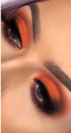 Smokey orange matte eye makeup