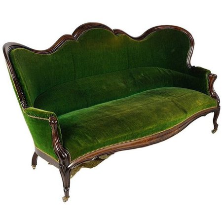 green antique sofa