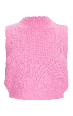 Pink Eyelash Fluffy Knit Crop Top | PrettyLittleThing USA